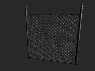 Chain Link Fence Low-poly 3D model