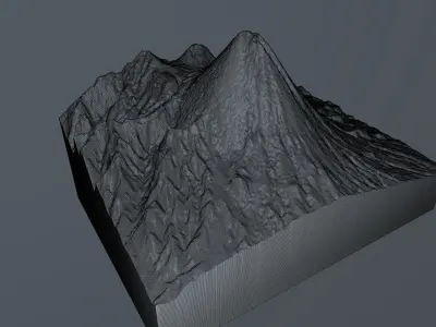 Mount Semeru 3d model terrain 3D model