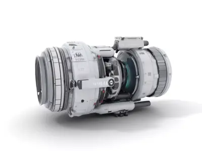 Futuristic Camera Lens Model Pack for SciFi Environments Low-poly 3D model