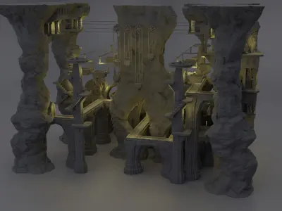Modular Dwarf Mine Tabletop Terrain 28 MM 3D print model