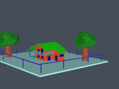 House in app Low-poly 3D model