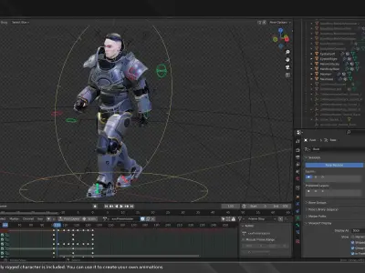 Scifi Heavy Soldier Max Low-poly 3D model