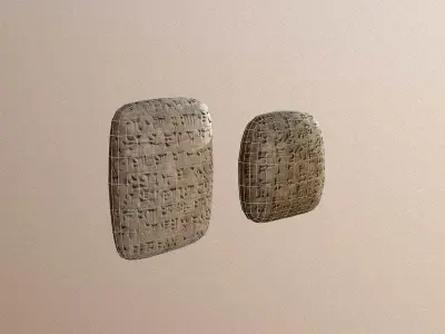 Cuneiform Clay Tablets Low-poly 3D model