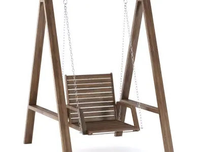 Mary wooden single garden swing MR40 by Bpoint Design 3D model