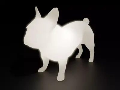 Indirect lighting for French bulldog 3D model
