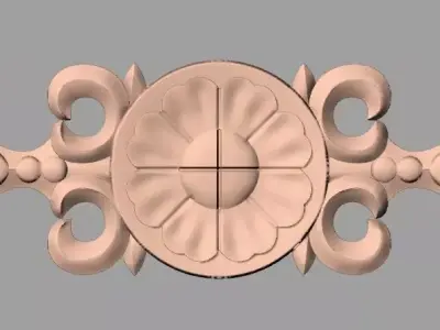 Door flower 3D relief STL Model for CNC woodworking carving E287 3D model