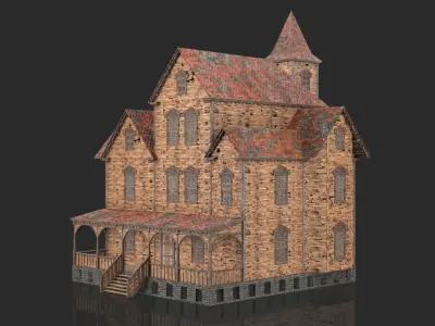 Old Medieval Abandoned House 1 3D model