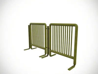 Safety Barricades Yellow color Low-poly 3D model
