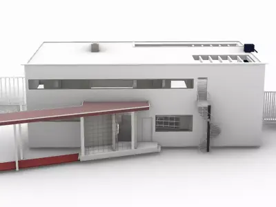 Walter Gropius - Bauhaus - Family House  Low-poly 3D model