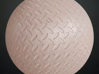 Pale Copper Metal Diamond Tread Plate PBR Seamless Texture