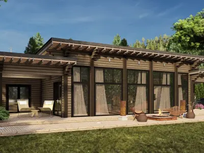 3D model of a wooden house 3D model 13
