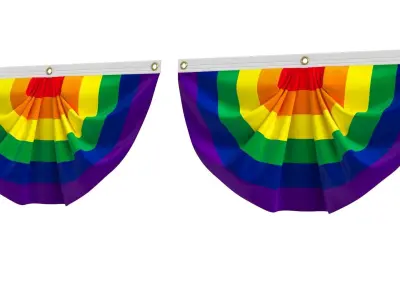 Rainbow Pride Flag Bunting 3D model