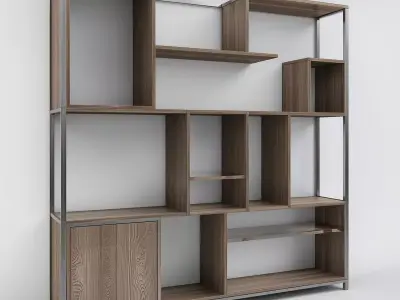 Modular Geometric Display Shelf 3D Model Low-poly 3D model