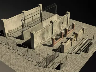 Fence Package Low-poly 3D model