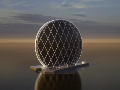 Aldar Dirham Headquarters Building HQ Ultra PhotoRealistic 3D model