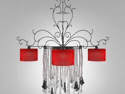 Baga 1 chandelier with shades 3D model