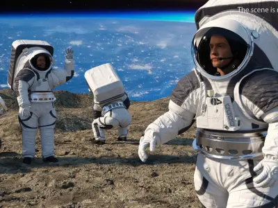 NASA Astronauts Rigged for Cinema 4D Collection 