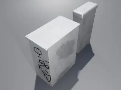 Two Electric boxes Low-poly 3D model