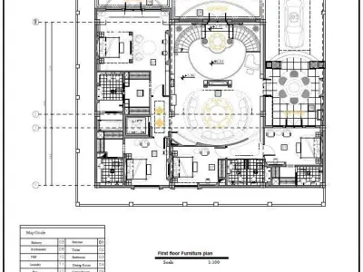 Classic Duplex Villa Plan 5 Bedrooms 4 Master  3D model