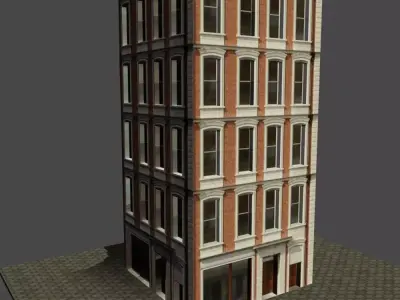 building 9 brick Low-poly 3D model