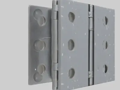 Metal hinge Low-poly 3D model