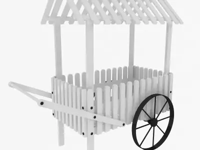 Peddler Flower Cart Low-poly 3D model