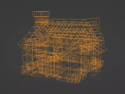 Wooden House E Game Ready Fantasy Building Low-poly 3D model