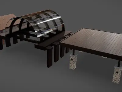 Overhang Entry 01-02-03 Low-poly 3D model