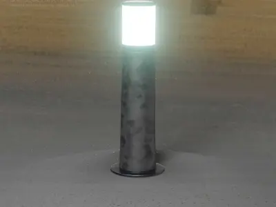 Galvanized Light-Column -10- Street-Light 9 Low-poly 3D model