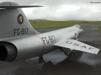  Lockheed F-104 Starfighter Aircraft Jet Simplified 