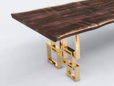 Squares Dining Table Low-poly 3D model