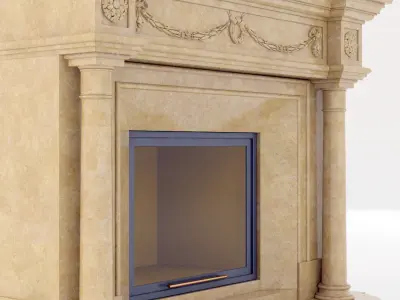 classical marble fireplace 3 3D model
