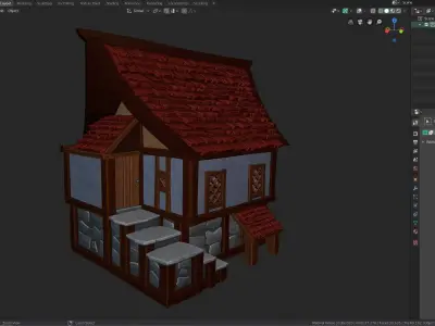 Medieval House Low-poly 3D model