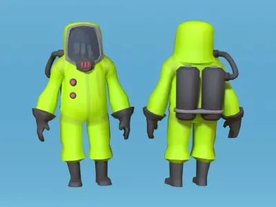 Cartoon lowpoly characters  pack Low-poly 3D model