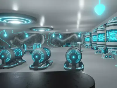 MEDICAL LABORATORY MODULAR FUTURISTIC SCI FI Game Ready Low-poly 3D model