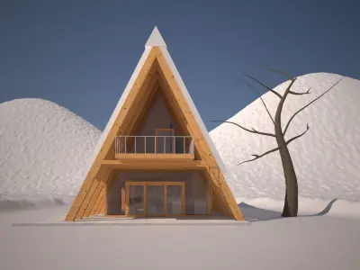 Chalet in the snow 3D model