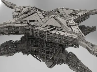 Ra Has Returned Sci-Fi City Tower ruin 5  3D model