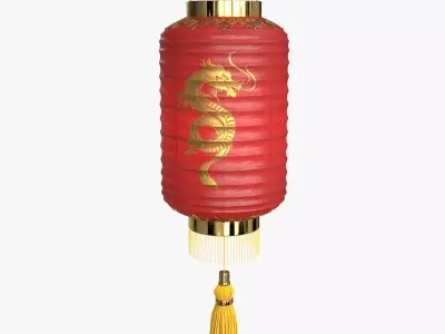 Paper Lantern v3 Low-poly 3D model