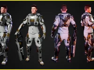 Modular Sci-fi Characters Bundle 3D Model Pack