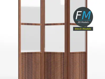 Folding screen panel room divider 3D model