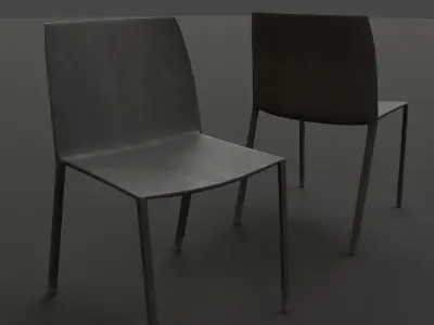 Stackable Plastic Chair Low-poly 3D model 3