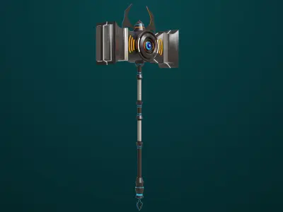 Sci Fi Battle Hammer06 All PBR Unity UE Textures Included Low-poly 3D model