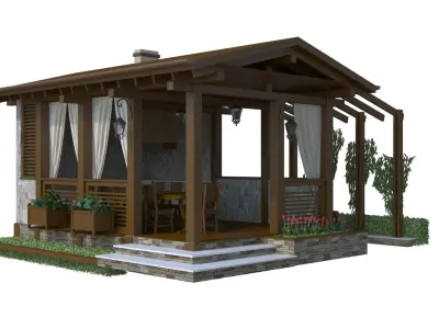 6  Minimalist Gazebo Collection in Stunning 3D 3D model