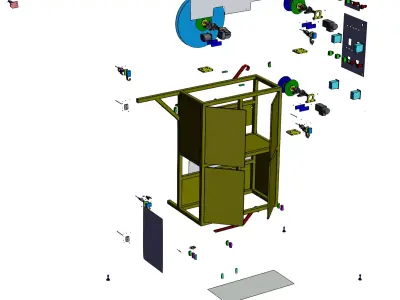 Vertical Material Unwinding and Rewinding Rack  3D model