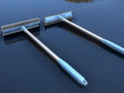 Blue Hand Window Squeegee Tool - Glass Cleaner Low-poly 3D model