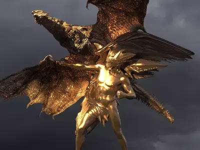 Dragon Rider Sculpture 3D model