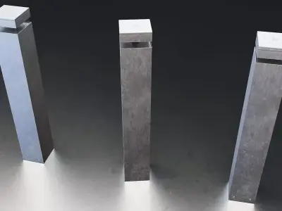 Modern Bollard Light Set Low-poly 3D model