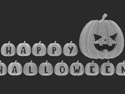 Pumpkin Alphabet 3D model