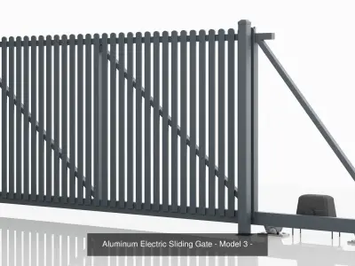 Aluminum Fence Model 3 3D Model Pack