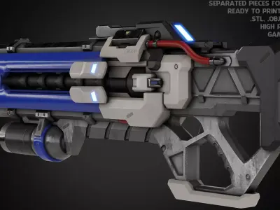 Overwatch Soldier-76 Rifle for Cosplay 3D print model